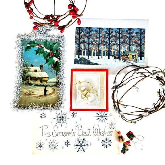 Vintage Christmas Instant Collection Holiday Card Ephemera Decor Bundle - Picture 1 of 11